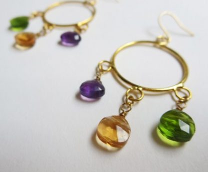 Sold out - Three stone earrings with K14 Goldfilled - Image 3