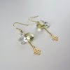 Lemon quartz clover motif earrings