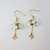 Lemon quartz clover motif earrings