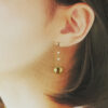 Lemon quartz and white coral earrings