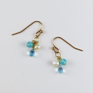 Sky blue topaz freshwater pearl earrings